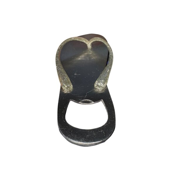 Flip-Flop Inspired Metal Bottle Opener With Glitter Straps - Picture 3 of 7
